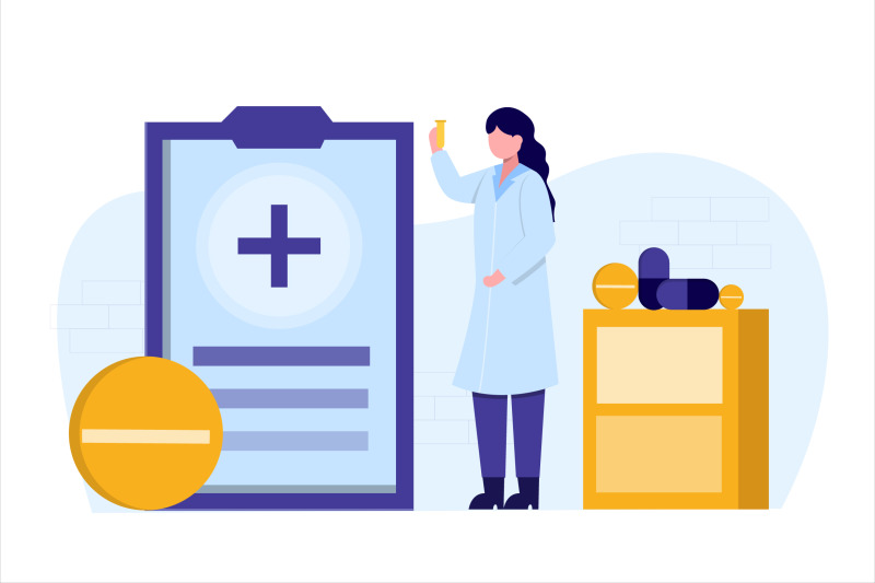 pharmacy-research-flat-vector-illustration