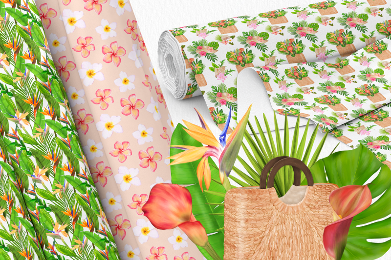 tropical-seamless-patterns-with-flowers-leaves-exotic-transparent-ba