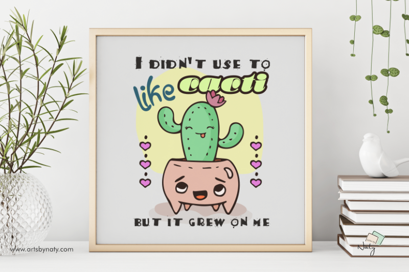 i-didnt-use-to-like-cacti-vector-illustration