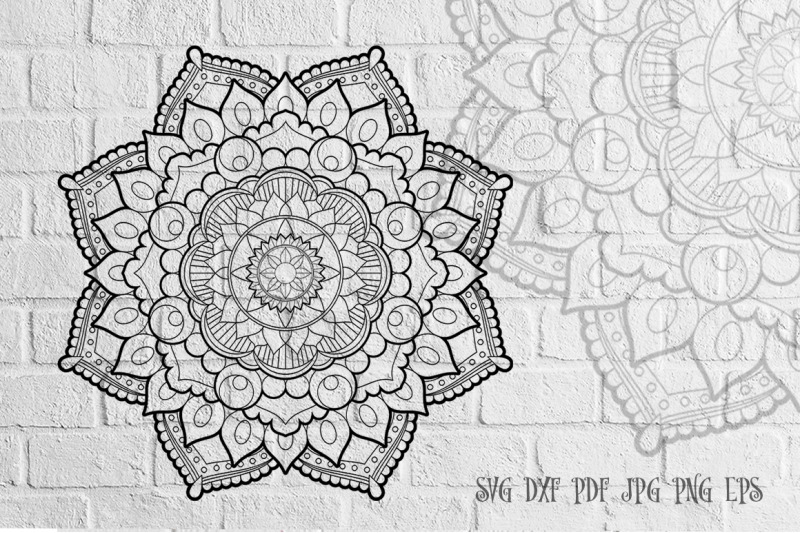 Zentangle Mandala SVG Cut File Monogram Vector Art - 4 By Mandala