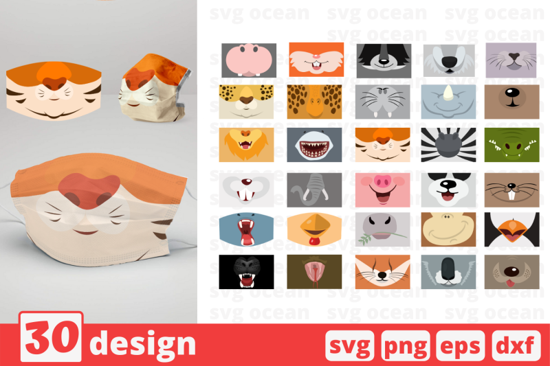 30-animal-faces-mask-svg-pattern-animals-faces-svg