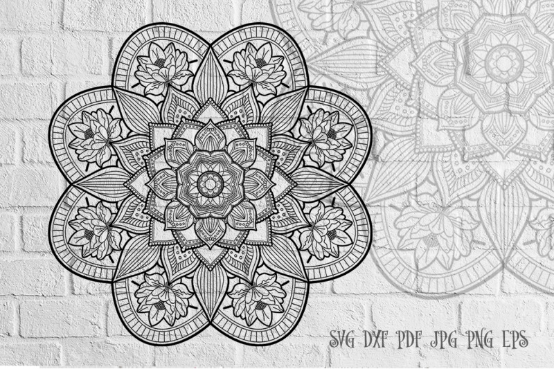 Download Zentangle Mandala SVG Cut File Monogram Vector Art - 7 By ...
