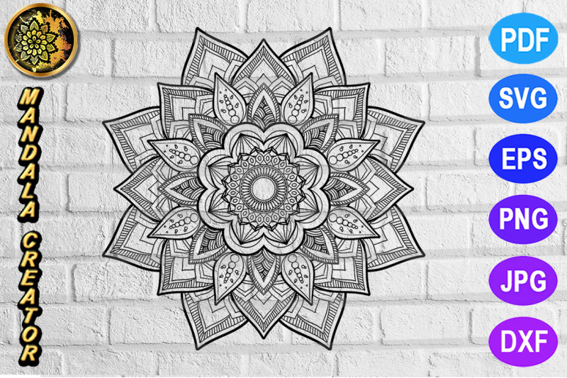 Download Zentangle Mandala SVG Cut File Monogram Vector Art - 12 By Mandala Creator | TheHungryJPEG.com