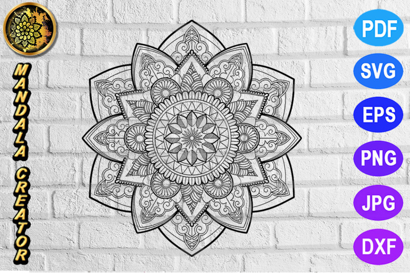 Download Zentangle Mandala SVG Cut File Monogram Vector Art - 14 By Mandala Creator | TheHungryJPEG.com