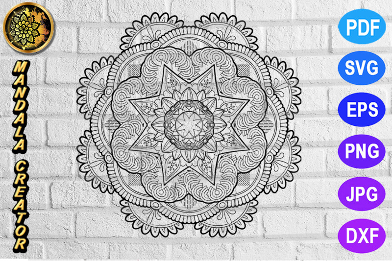 Download Zentangle Mandala SVG Cut File Monogram Vector Art - 19 By ...