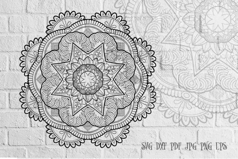 Download Zentangle Mandala SVG Cut File Monogram Vector Art - 19 By ...