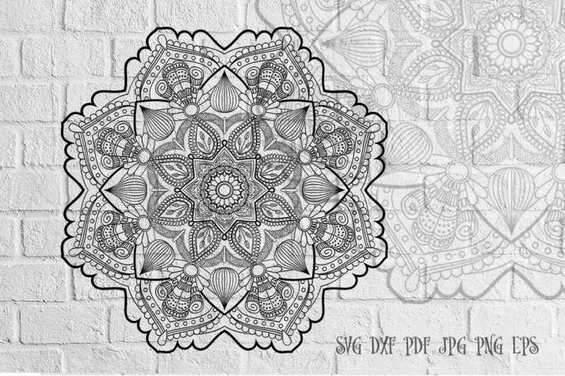 Download Zentangle Mandala SVG Cut File Monogram Vector Art - 22 By ...