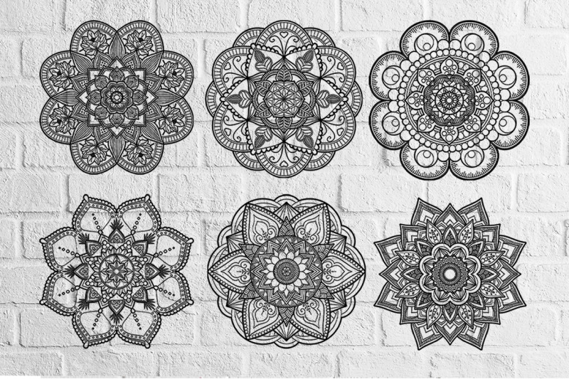 6 of Zentangle Mandala SVG Cut File Vector Monogram V-2 By ...