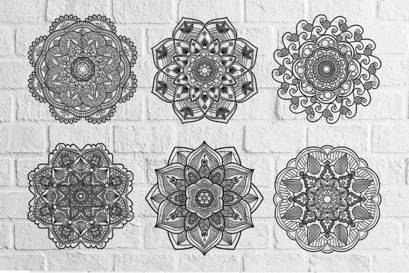 Download 6 of Zentangle Mandala SVG Cut File Vector Monogram V-4 By Mandala Creator | TheHungryJPEG.com