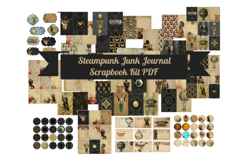 steampunk-junk-journal-scrapbook-kit