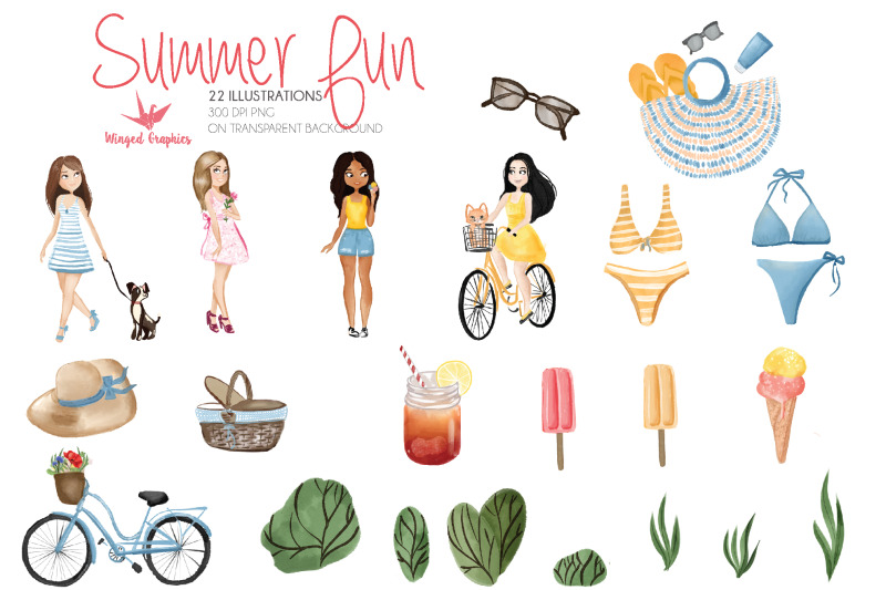 summer-fun-22-individual-watercolor-illustrations-300dpi-png