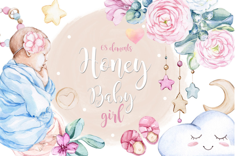 watercolor-new-honey-baby-girl