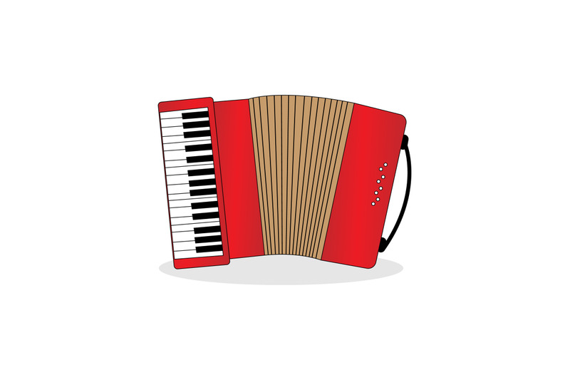 illustration-design-of-a-red-accordion-musical-instrument