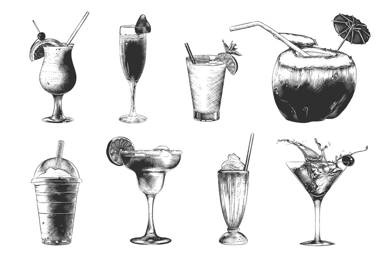hand-drawn-cocktails-collection