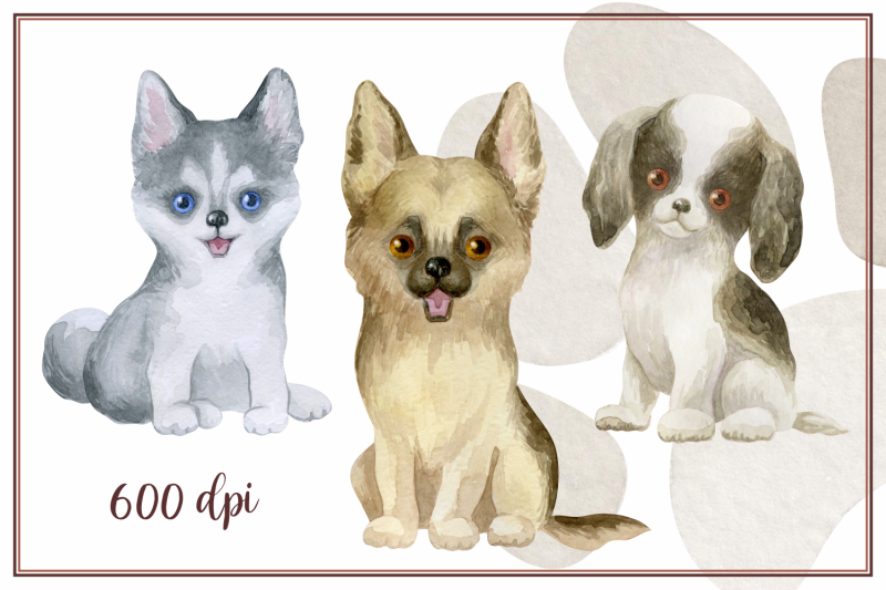 furry-friends-puppies-watercolor-clip-arts