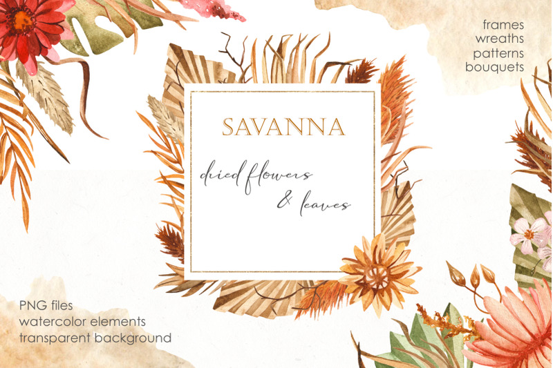 savanna-dried-flowers-and-leaves-watercolor
