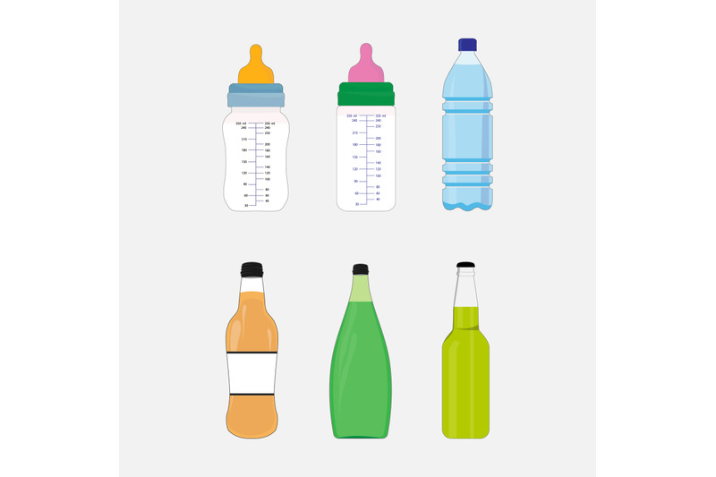 illustration-design-of-various-shapes-of-drink-bottles-and-milk-bottle