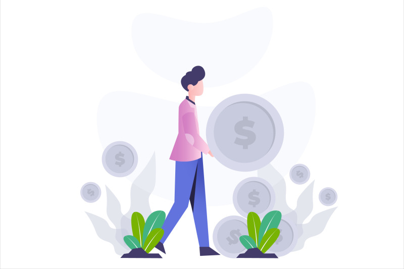 investment-coin-flat-vector-illustration