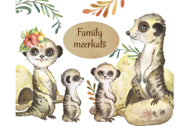 meerkats-watercolor-animals-clipart-little-safari-animals