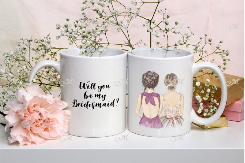 bride-amp-bridesmaid-illustrations