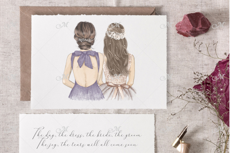 bride-amp-bridesmaid-illustrations