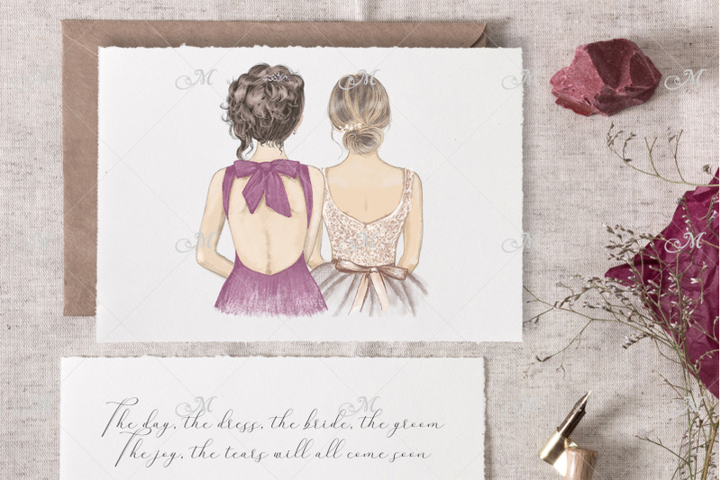 bride-amp-bridesmaid-illustrations