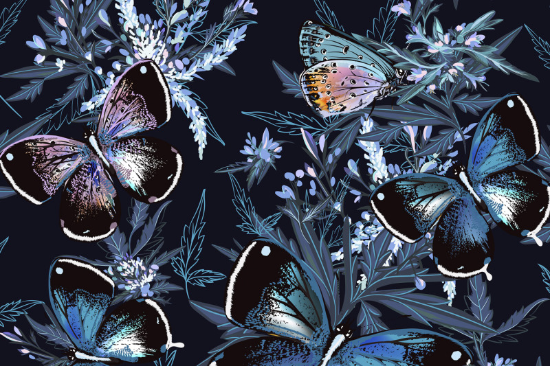 floral-vector-pattern-with-butterflies