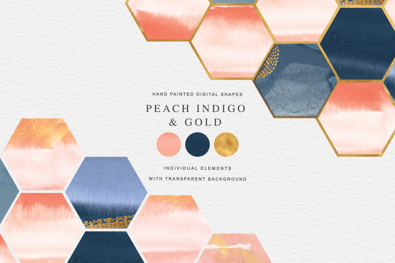 watercolor-shapes-peach-and-indigo-gold-shapes-watercolor-splashes-wed