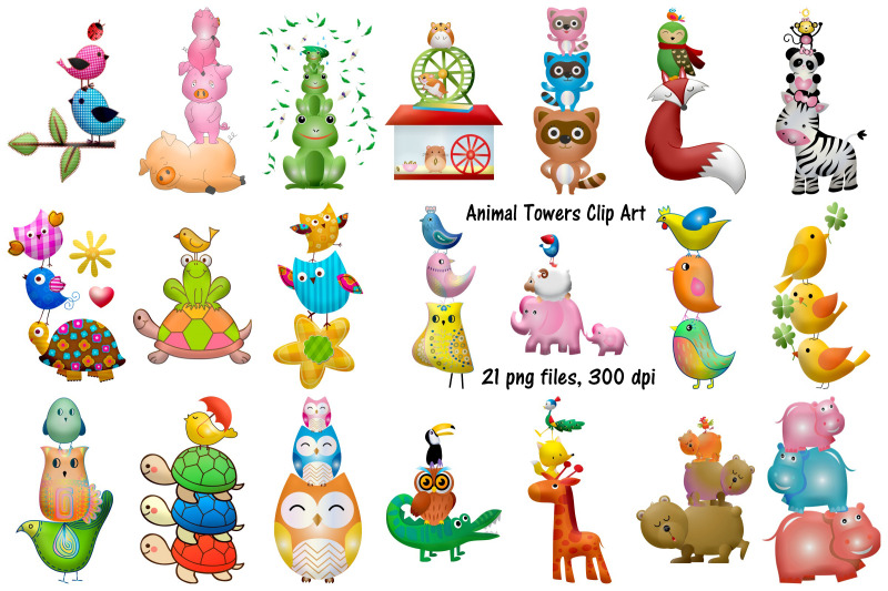 animal-towers-clip-art