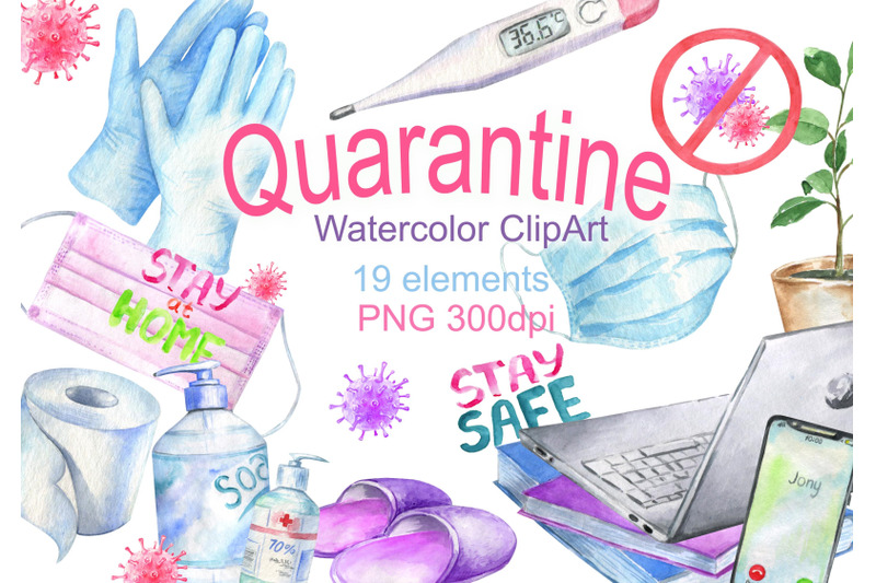 Download Watercolor quarantine virus self-isolation epidemic ...