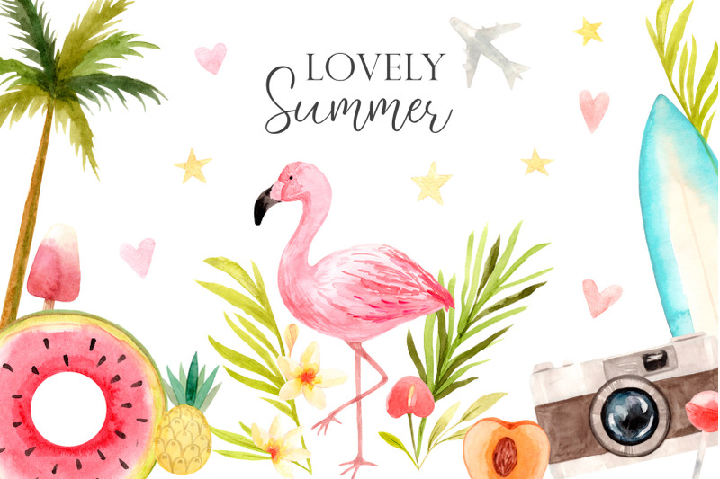 watercolor-quot-lovely-summer-quot-set-cliparts-frames-and-compositions