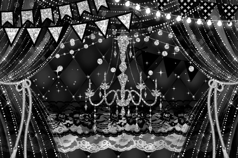 black-and-silver-party-decorations-clipart