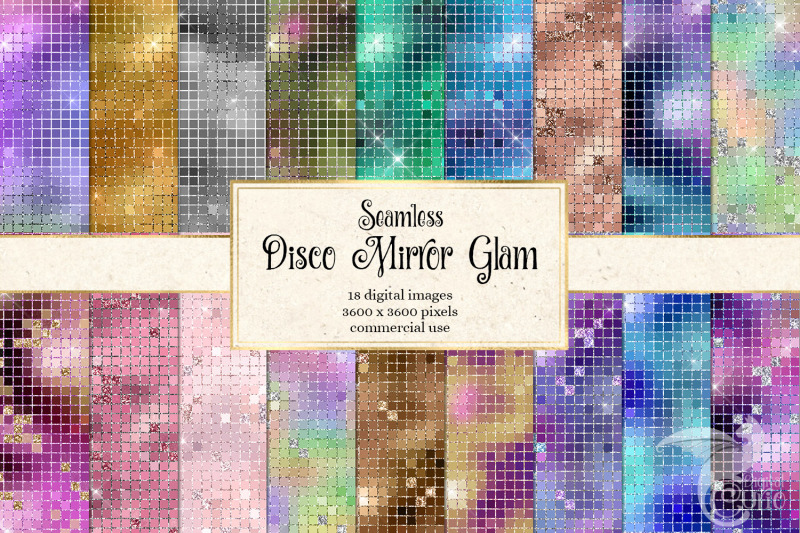 disco-mirror-glam-digital-paper