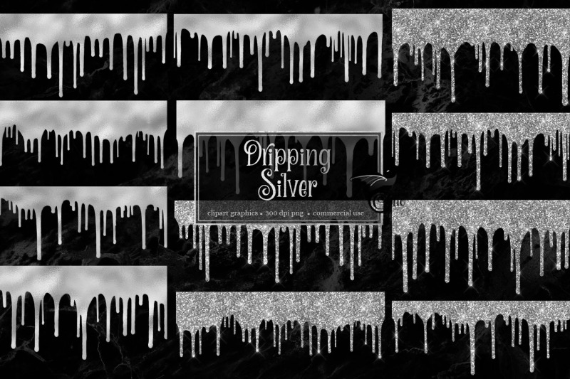 dripping-silver-clip-art-overlays
