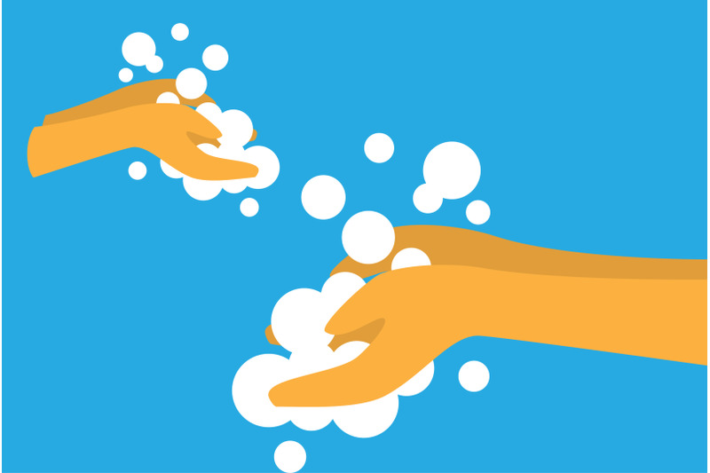 sanitizing-with-washing-your-hands-illustration-vector-design-background-icon-in-flat-style-hygiene-concept