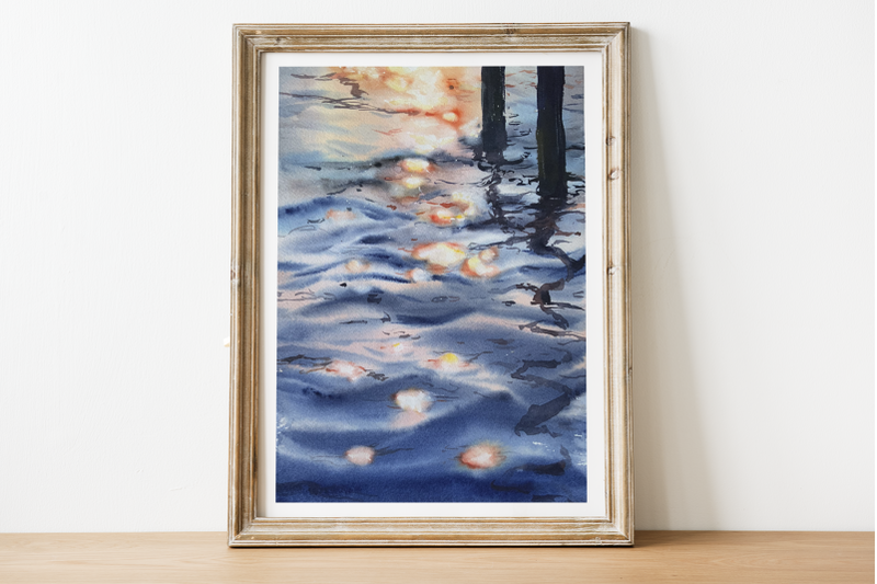 sunset-on-the-water-watercolor-painting