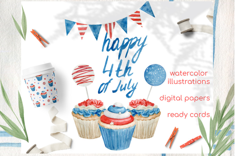 watercolor-4th-of-july-cupcakes-clipart-set