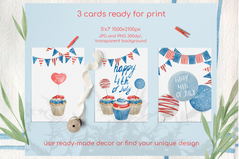 watercolor-4th-of-july-cupcakes-clipart-set