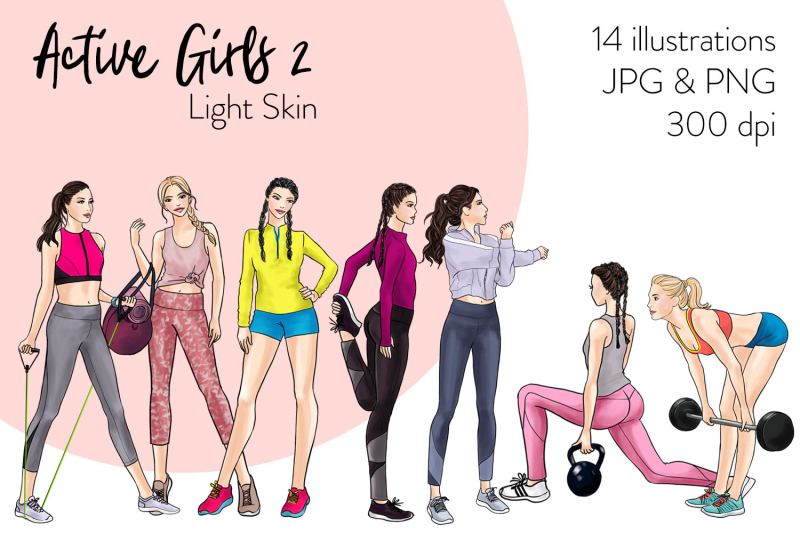 watercolor-fashion-clipart-active-girls-2-light-skin