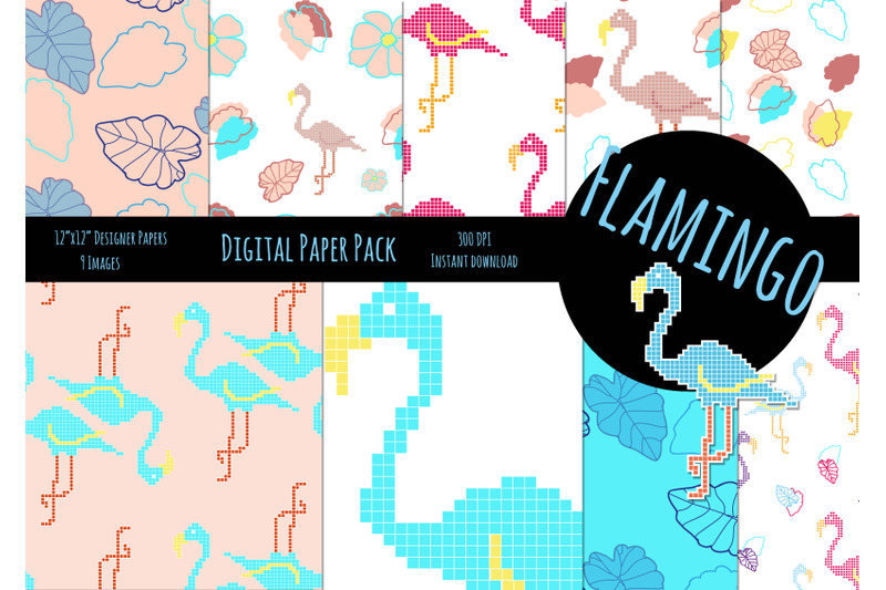flamingo-pixel-art-patterns