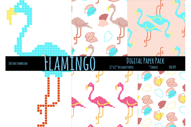 flamingo-pixel-art-patterns
