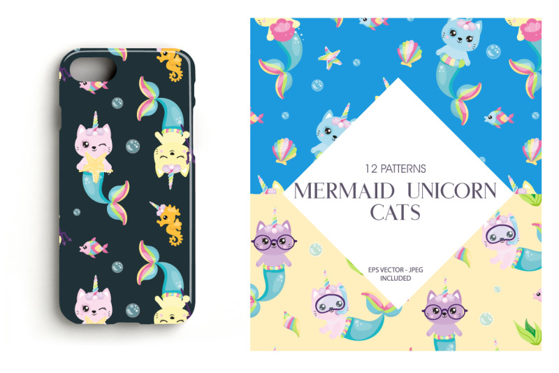 mermaid-unicorn-cats