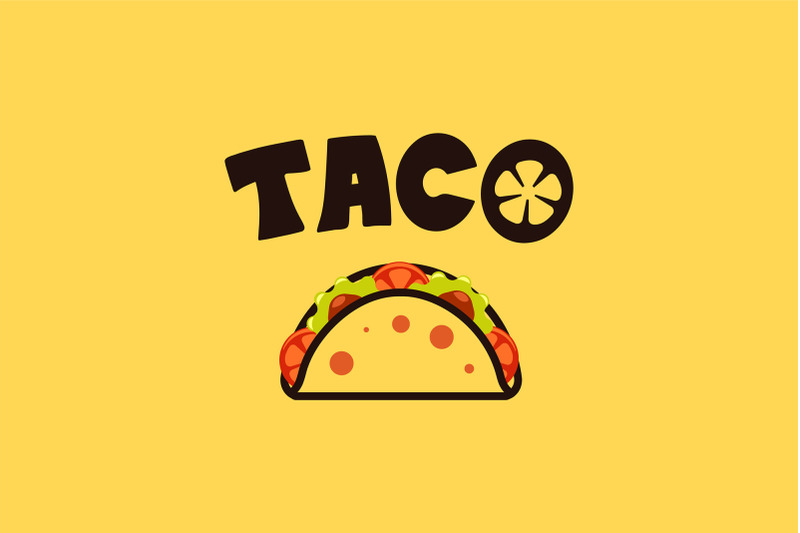 The Food Logo Tacos With Squirrel By Lettering Logo Thehungryjpeg Com