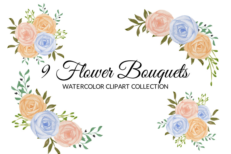 colorful-rose-flower-watercolor-clipart-collection