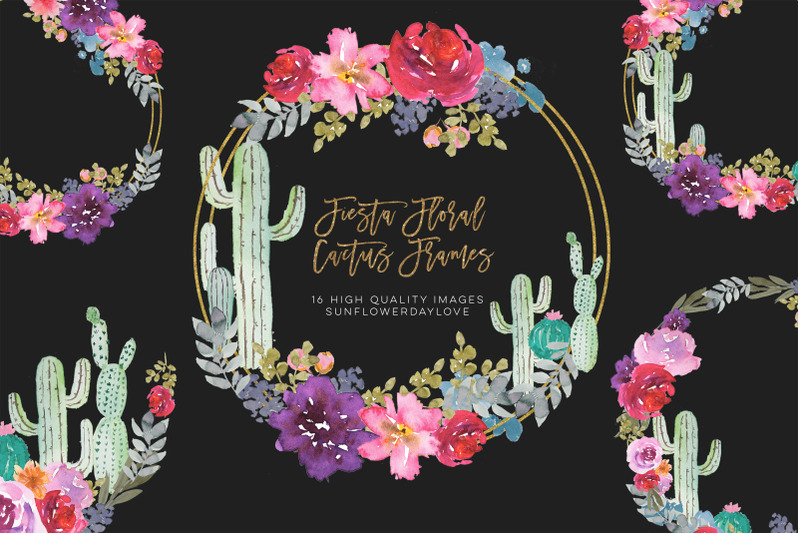 mexican-cactus-floral-wreath-clip-art-watercolor-cacti-frame-clipart