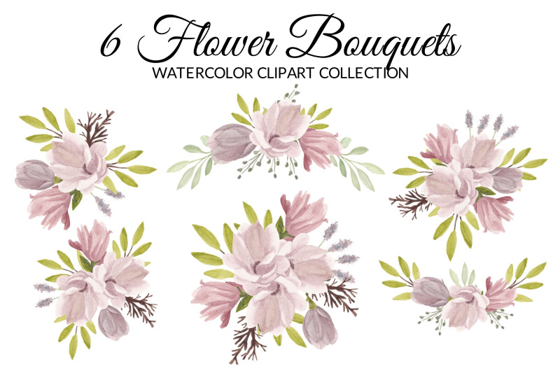 magnolia-flower-watercolor-clipart-collection