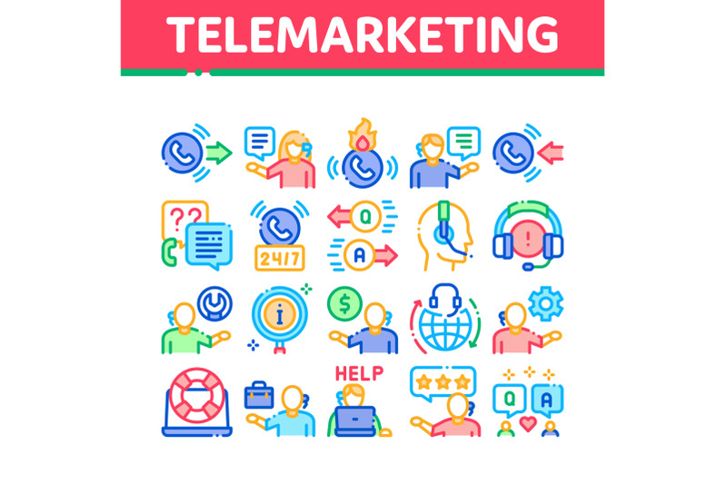 telemarketing-sale-collection-icons-set-vector