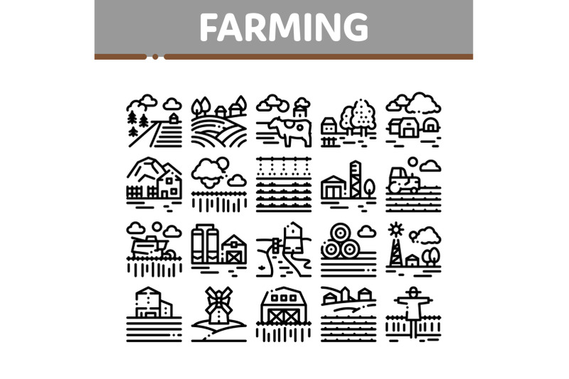 farming-landscape-collection-icons-set-vector