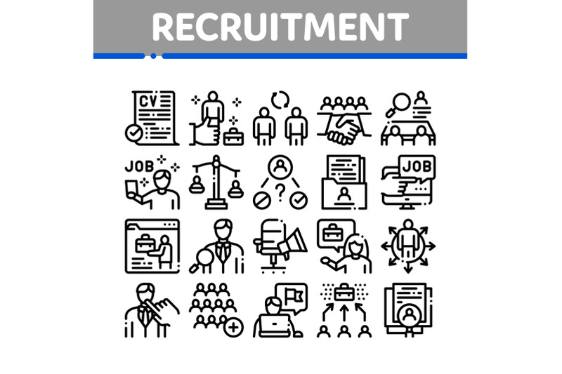 recruitment-and-research-employee-icons-set-vector