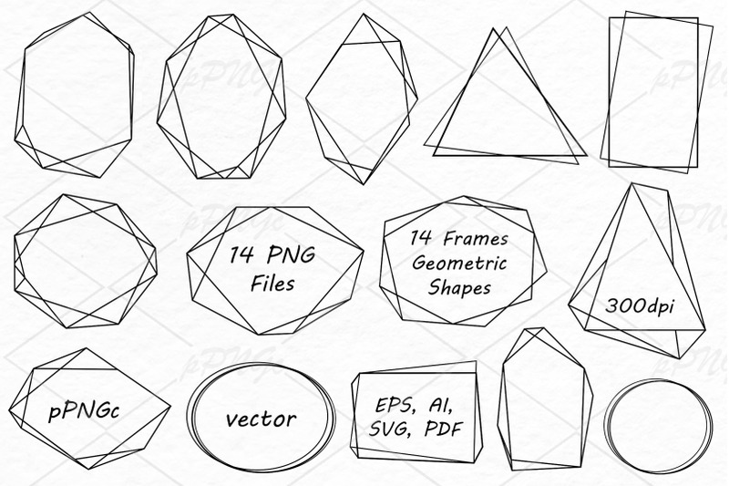 geometric-frames-clipart-crystal-shapes-polygonal-frame